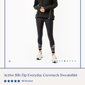 Addison bay Active Rib Zip Everyday Crewneck Sweatshirt sizes small black